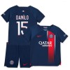 Conjunto (Camiseta+Pantalón Corto) Paris Saint-Germain 2023-24 Danilo 15 Primera Equipación - Niño